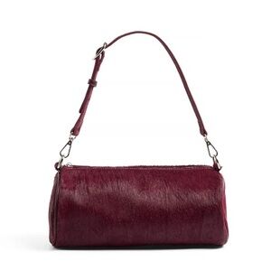 NAKD LEATHER CYLINDER BURGUNDY BAG